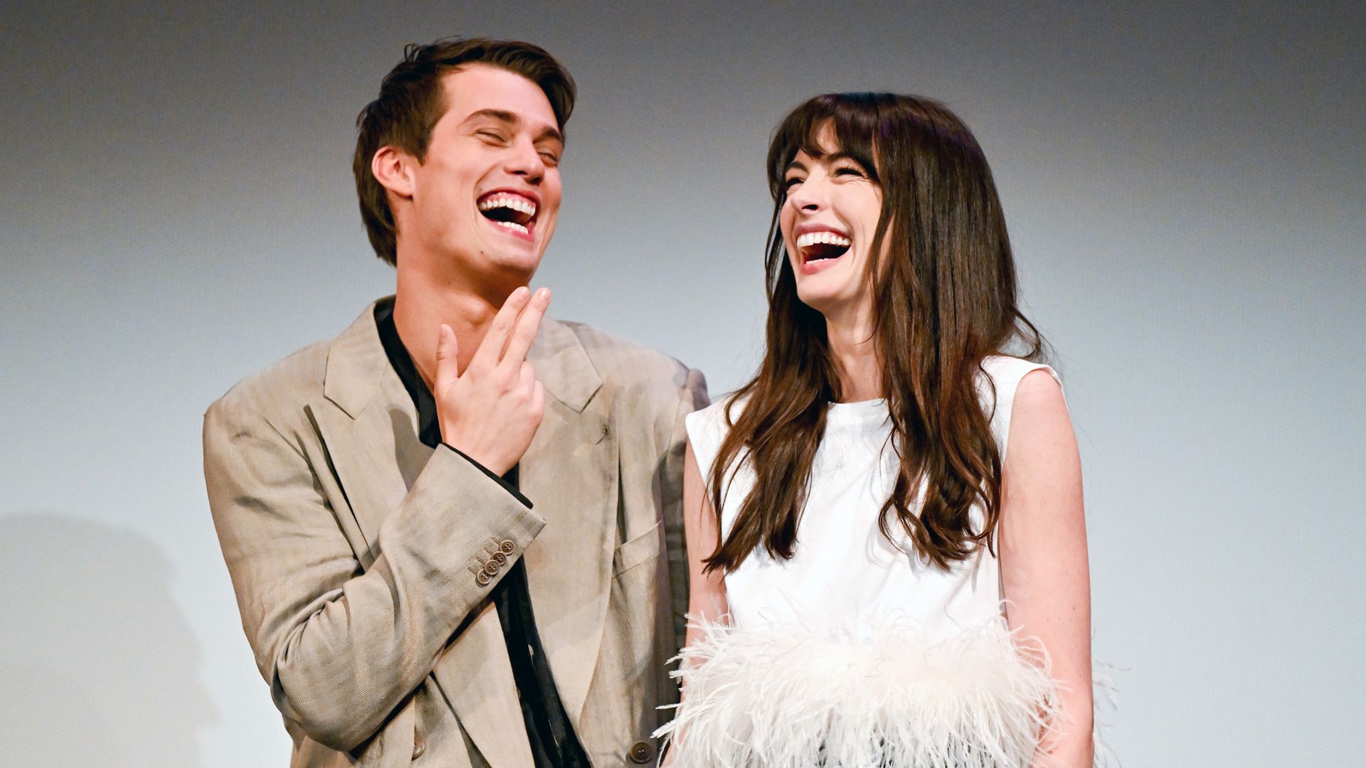 Nicholas Galitzine and Anne Hathaway at the 'The Idea of You' premiere as part of SXSW 2024 Conference and Festivals held at the Paramount Theatre on March 16, 2024 in Austin, Texas