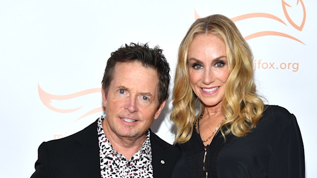 Michael J. Fox (L) and Tracy Pollan attend the 2021 A Funny Thing Happened On The Way To Cure Parkinson's gala on October 23, 2021 in New York City. 