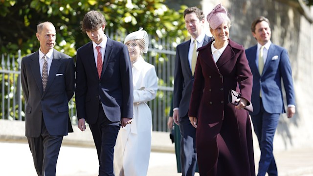 Members of The Royal Family including King Charles III and Queen Camilla attend the traditional Easter Sunday Matins Church Service at St. George's Chapel, Windsor Castle