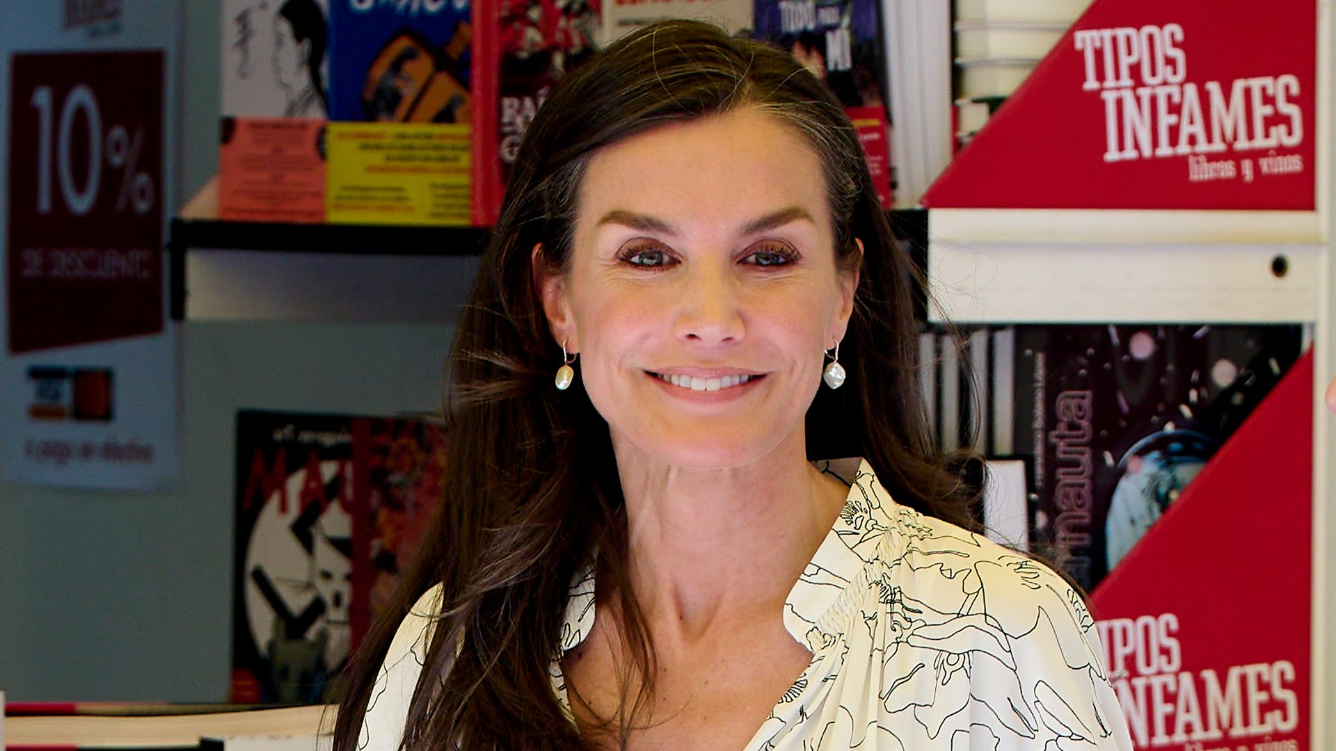 Queen Letizia of Spain attends the opening of the Madrid Book Fair 2025 at the Retiro Park on May 30, 2025 in Madrid, Spain