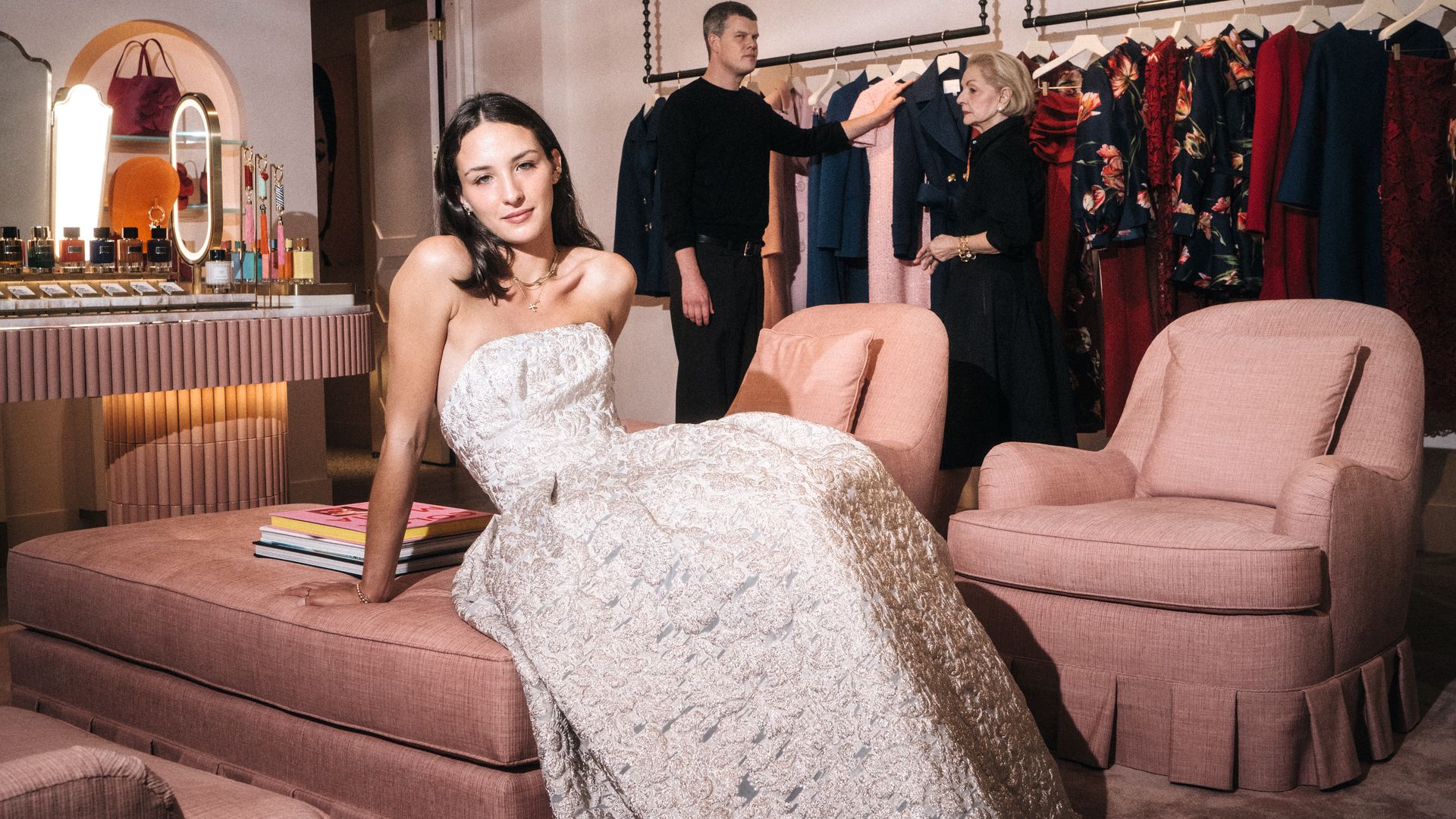 Carolina Lansing, granddaughter of Carolina Herrera during fittings for the 2025 Ball at her grandmother's boutique in New York City