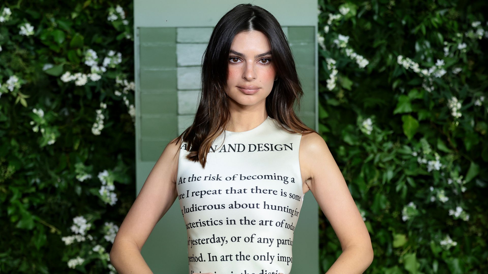  Emily Ratajkowski attends the WSJ. Magazine 2024 Innovator Awards in newspaper dress