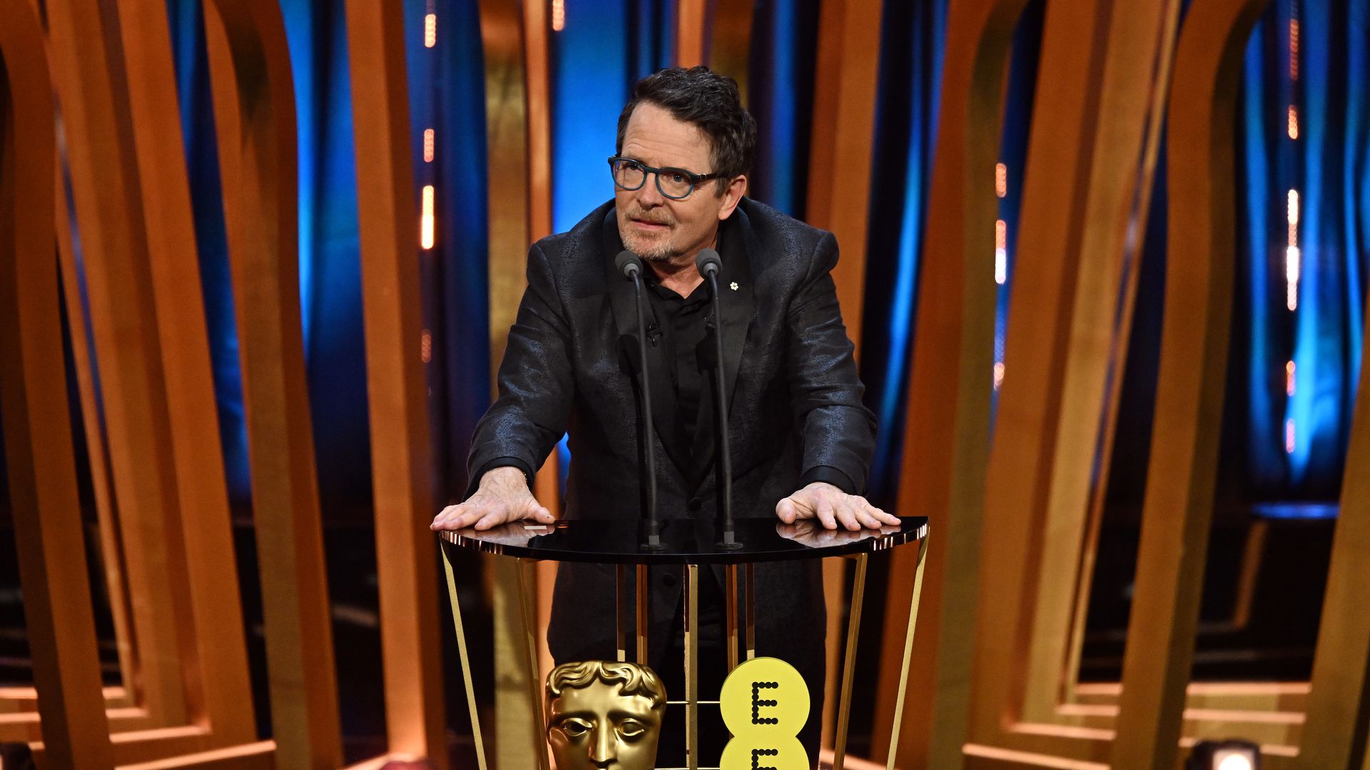 Michael J. Fox receives standing ovation as he presents BAFTA Best Film to Oppenheimer