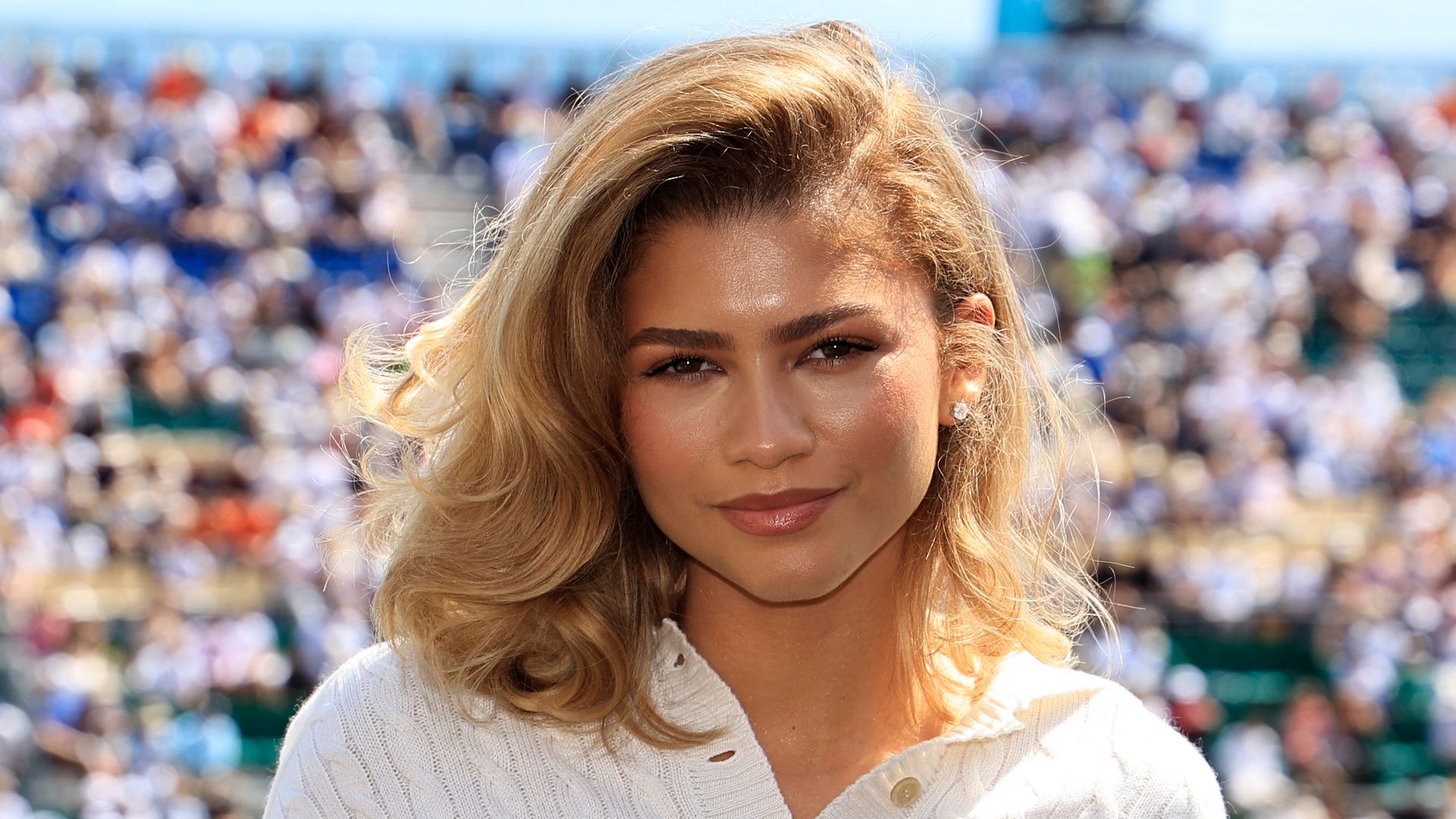 US actress Zendaya poses for a photocall as part of the promotion of the film "Challengers" at the Monte Carlo Country Club on April 13, 2024, amid the Monte Carlo ATP Masters Series Tournament, with the Rainier III court in the background. 