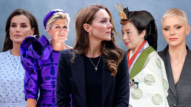 Queen Letizia, Queen Maxima, Kate Middleton, Empress Masako and Princess Charlene
