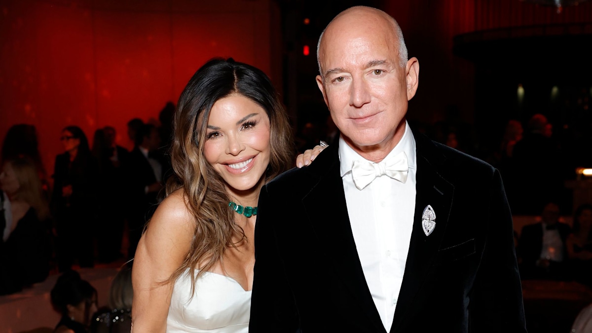 Jeff Bezos' bride Lauren Sanchez wows in demure lace gown for private island wedding