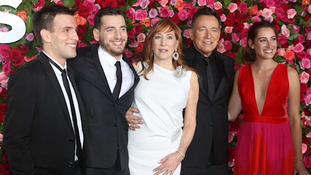 NEW YORK, NY - JUNE 10:  Sam Springsteen, Evan Springsteen, Patti Scialfa, Bruce Springsteen, and Jessica Springsteen attend the 72nd Annual Tony Awards at Radio City Music Hall on June 10, 2018 in New York City.  (Photo by Bruce Glikas/FilmMagic)