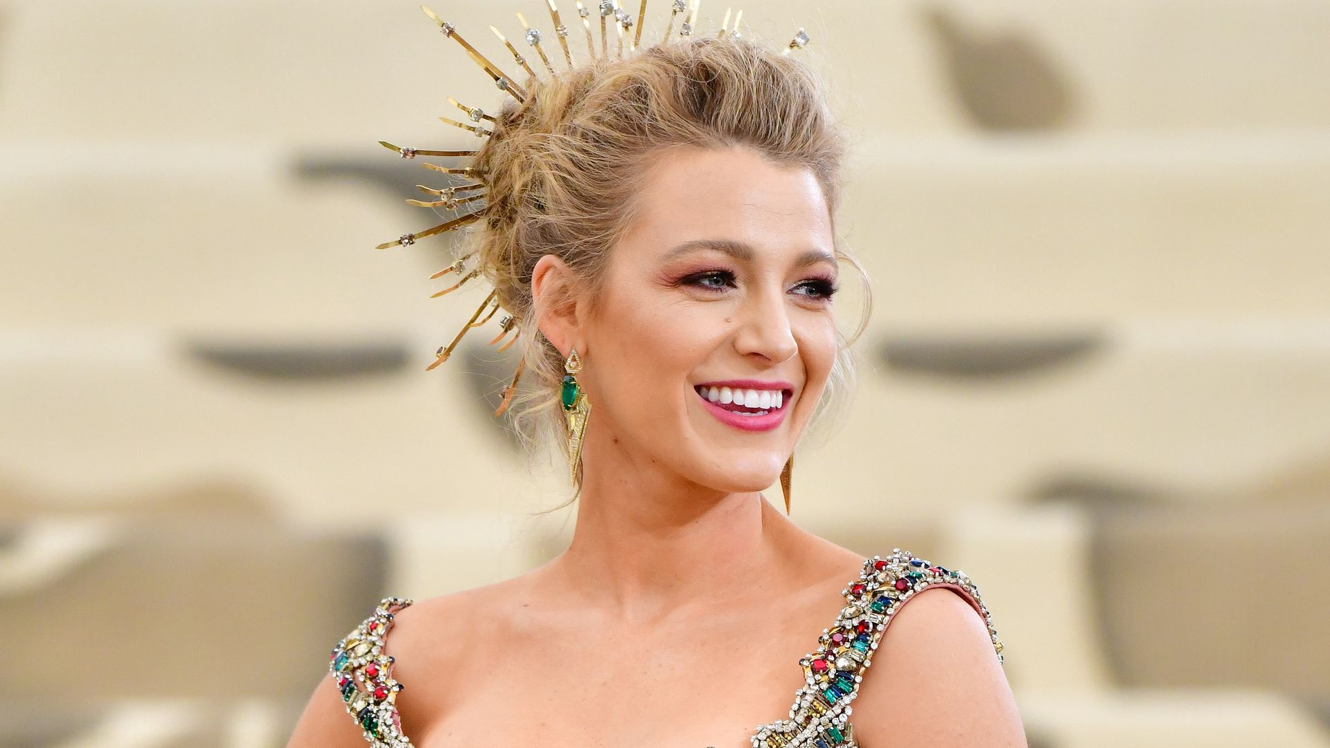 Blake Lively in gold