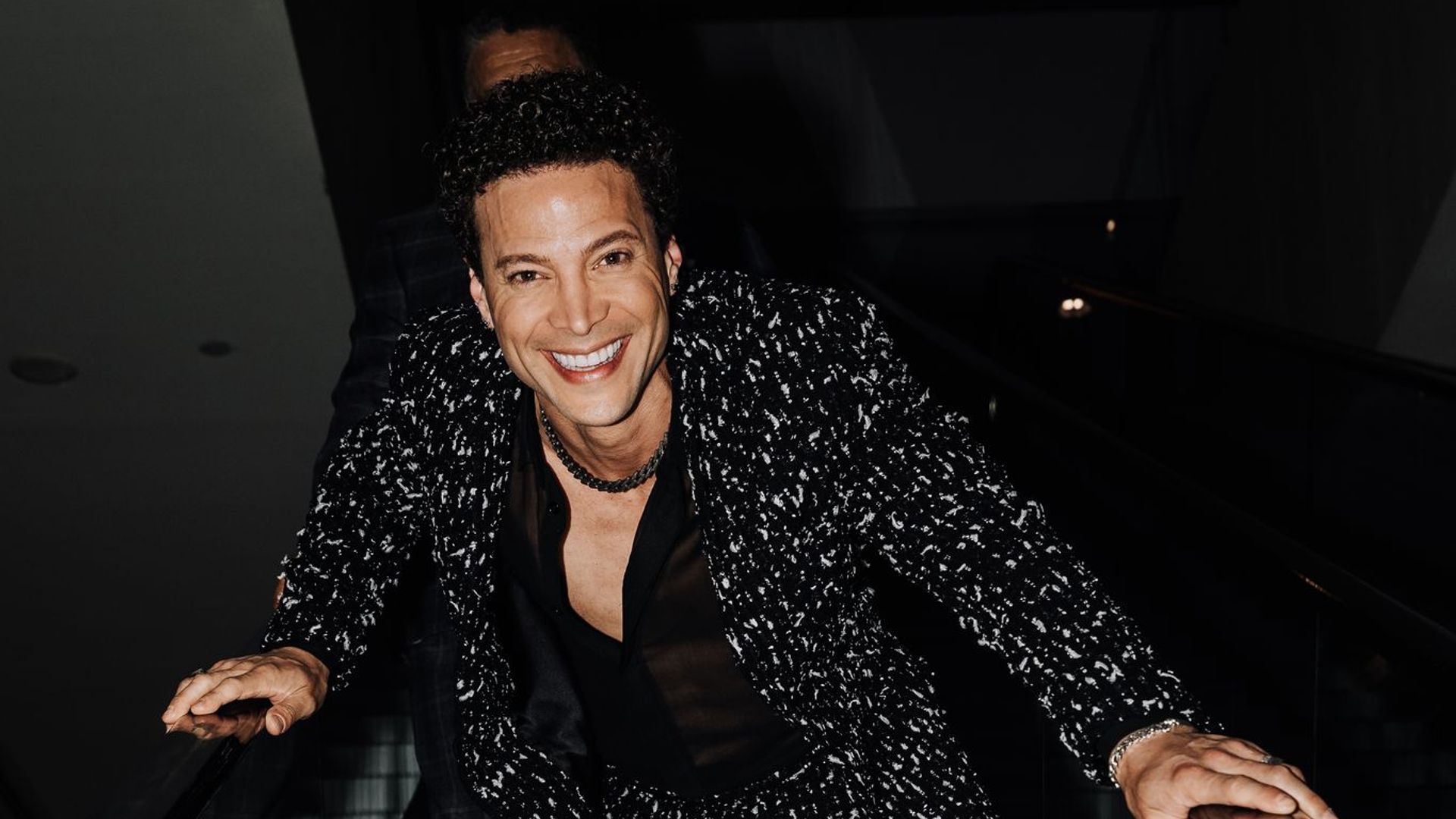 For opening night of 'Once Upon a More Time' at the Maquis  Justin Guarini wore a suit by Atelier Cillian and jewels by Versani NY. Styled by Greg Dassonville for DassonVogue