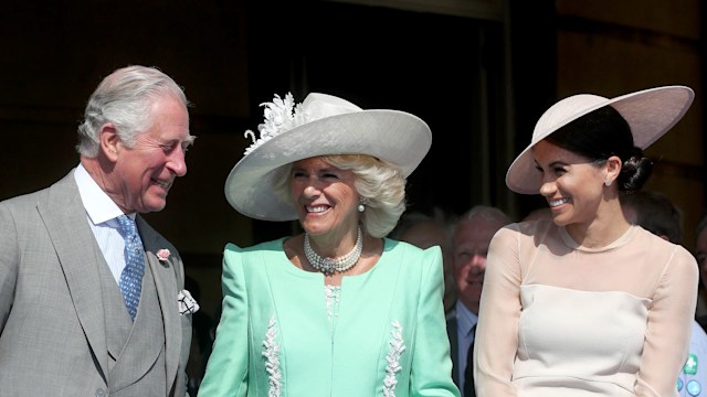 Prince Charles, Prince of Wales, Camilla, Duchess of Cornwall and Meghan, Duchess of Sussex attend The Prince of Wales' 70th Birthday Patronage Celebration held at Buckingham Palace on May 22, 2018 in London, England