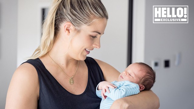 Gemma Aktinson gazes adoringly at her son 