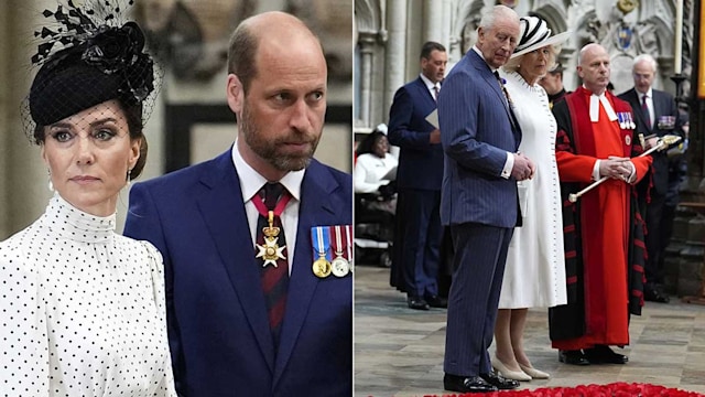 Princess Kate, Prince William, King Charles and Queen Camilla at VE Day service