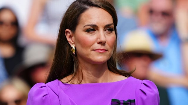 The Princess of Wales in a purple dress at Wimbledon