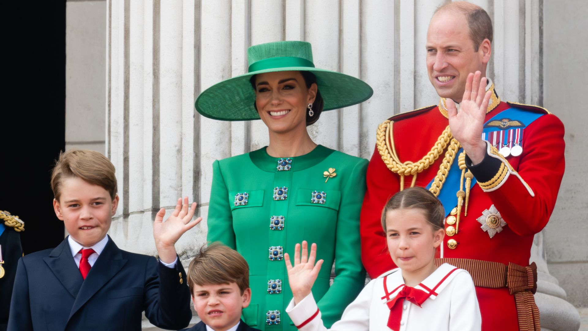 Prince William and Kate with their children at Trooping the Colour