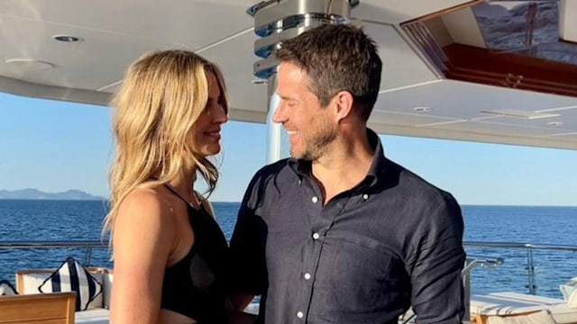 Jamie and Frida Redknapp on a yacht