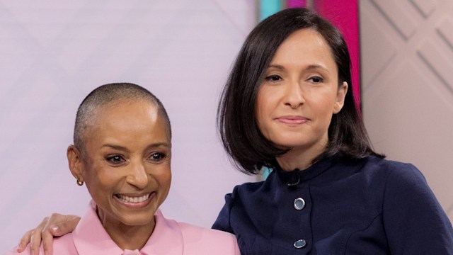 Adele Roberts and Kate Holderness on
'Lorraine' TV show, London, UK - 20 Apr 2023