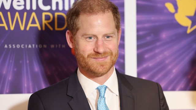 Prince Harry, Duke of Sussex smiles as he attends the Wellchild Awards 2024 at the Royal Lancaster Hotel on September 30, 2024 in London, England. WellChild is a national charity supporting seriously ill children and their families. Many children remain in hospital due to a lack of support for home care. Through its network of nurses, home makeovers, and family programs, WellChild helps children thrive at home. Prince Harry has been the charity's Patron since 2007 and has attended their Awards Ceremony 12 times. (Photo by Chris Jackson/Getty Images)