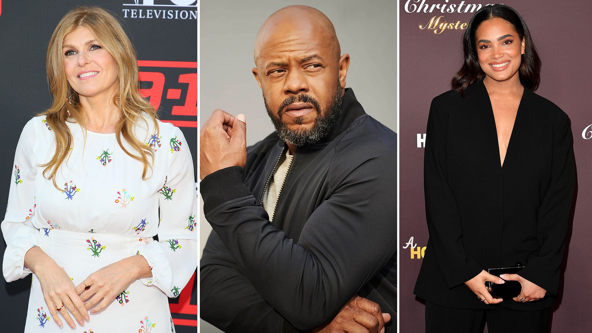 Split image of Connie Britton, Rockmond Dunbar and Annelise Cepero
