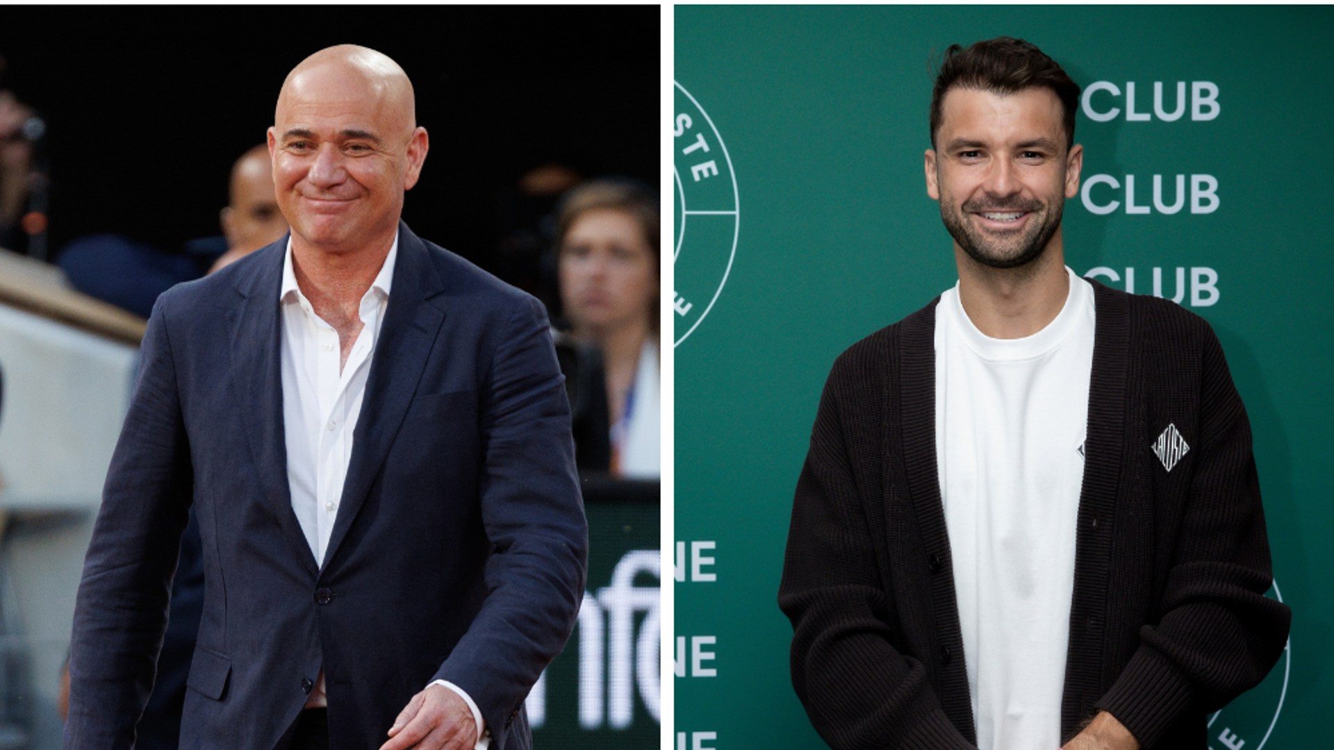 Andre Agassi Grigor Dimitrov split image