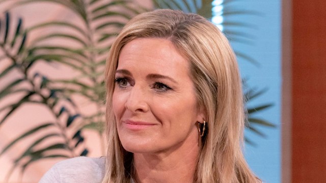 gabby logan on sofa 