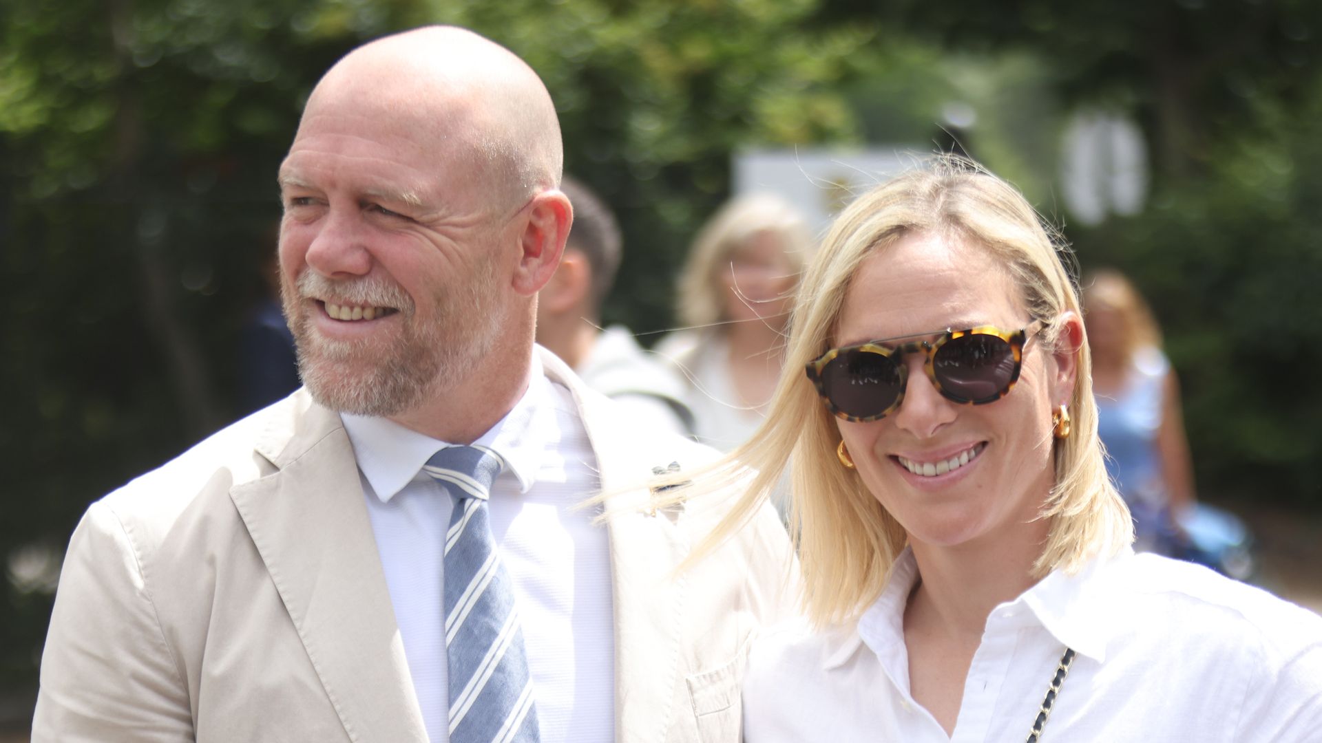 Zara and Mike Tindall arrive at Wimbledon during day two of the 2022 Wimbledon Championships at the All England Lawn Tennis and Croquet Club, Wimbledon.