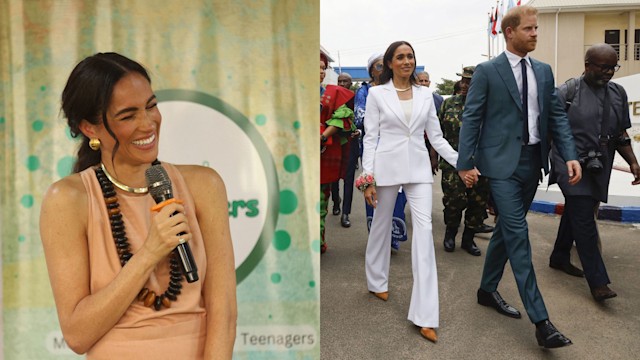 Meghan Markle and Prince Harry on day 1 of their Nigeria trip