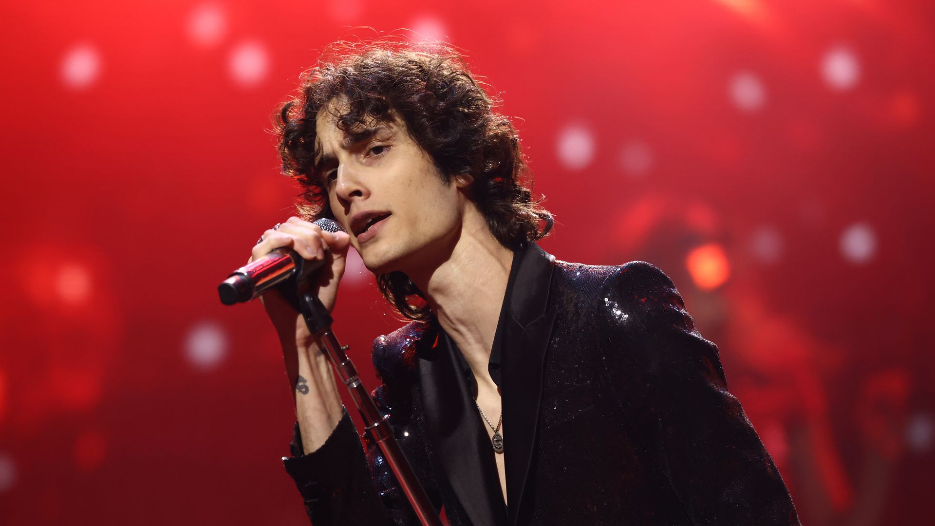 Sombr performs during the 2025 MTV Video Music Awards