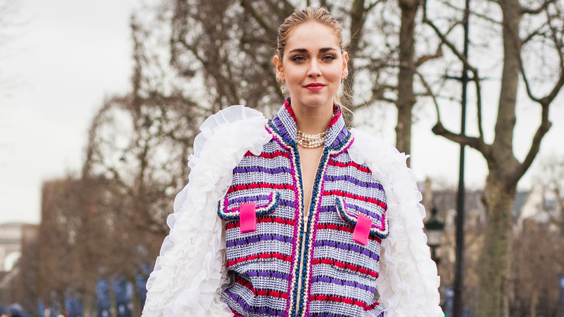 Chiara Ferragni is seen before the Chanel show at the Grand Palais during Paris Fashion Week Womenswear Fall/Winter 2017/2018  on March 7, 2017 in Paris, France.  (Photo by Claudio Lavenia/Getty Images)