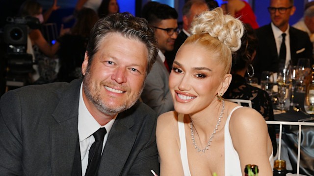 Blake Shelton and Gwen Stefani attend the 48th AFI Life Achievement Award Gala Tribute celebrating Julie Andrews at Dolby Theatre on June 09, 2022 in Hollywood, California. (Photo by Michael Kovac/Getty Images for AFI)