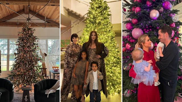 Joanna Gaines' Christmas tree; Khloé Kardashian's Christmas tree; Paris Hilton's Christmas tree