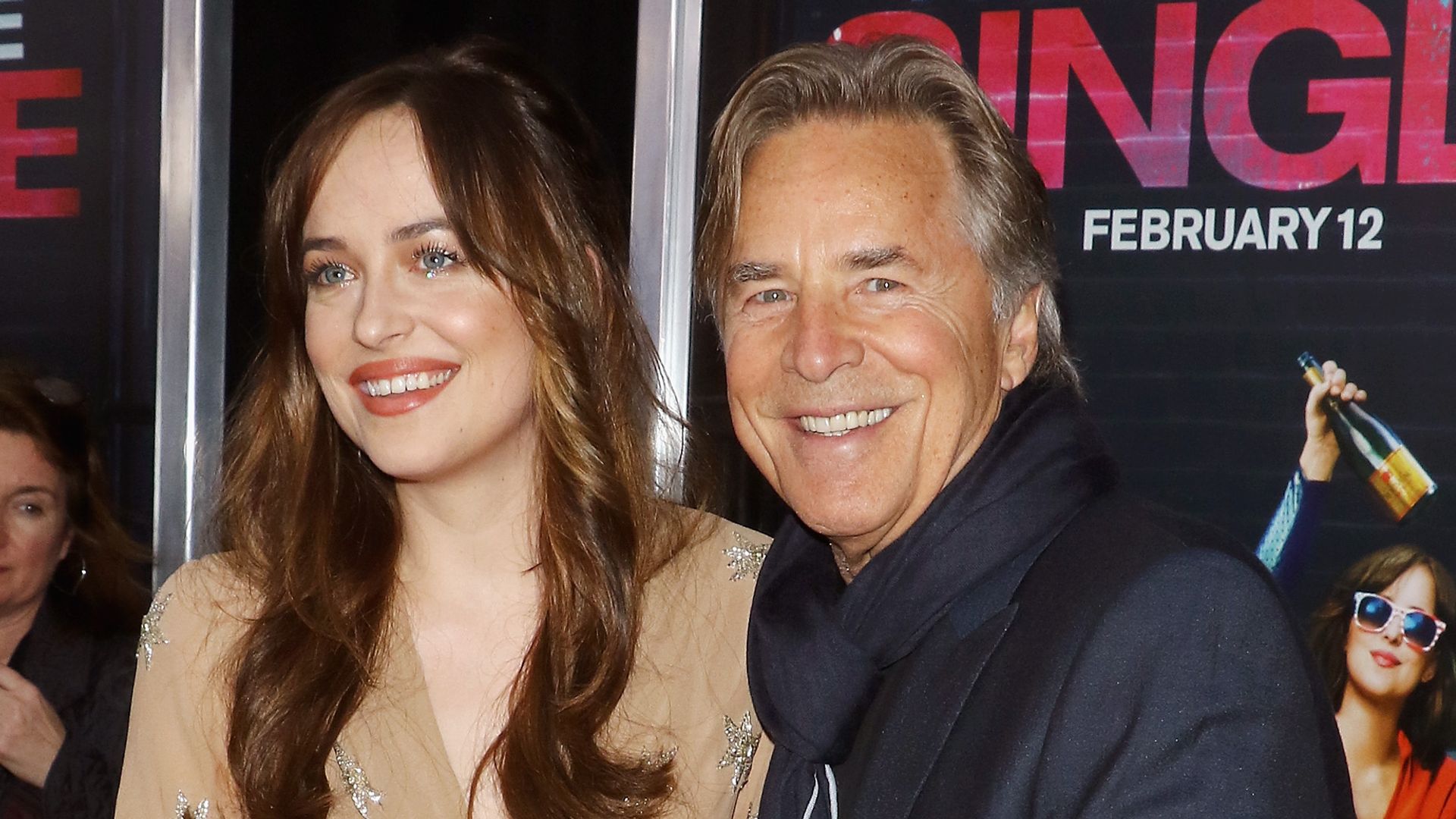 Dakota Johnson and Don Johnson attends the "How To Be Single" New York premiere at NYU Skirball Center on February 3, 2016 in New York City