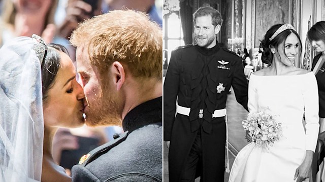 Harry and Meghan on their wedding day