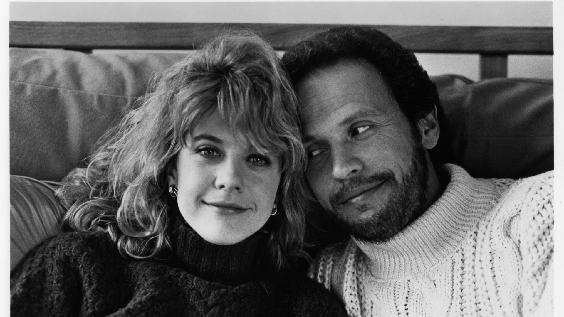 Meg Ryan and Billy Crystal pose for the movie "When Harry Met Sally" circa 1989