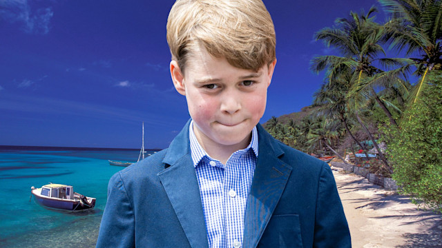 Prince George in front of Mustique