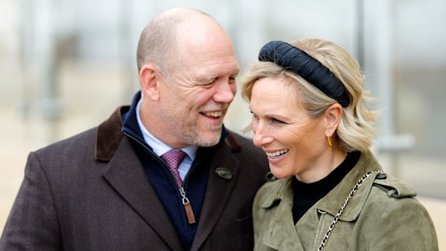 Mike Tindall and Zara Tindall close up laughing