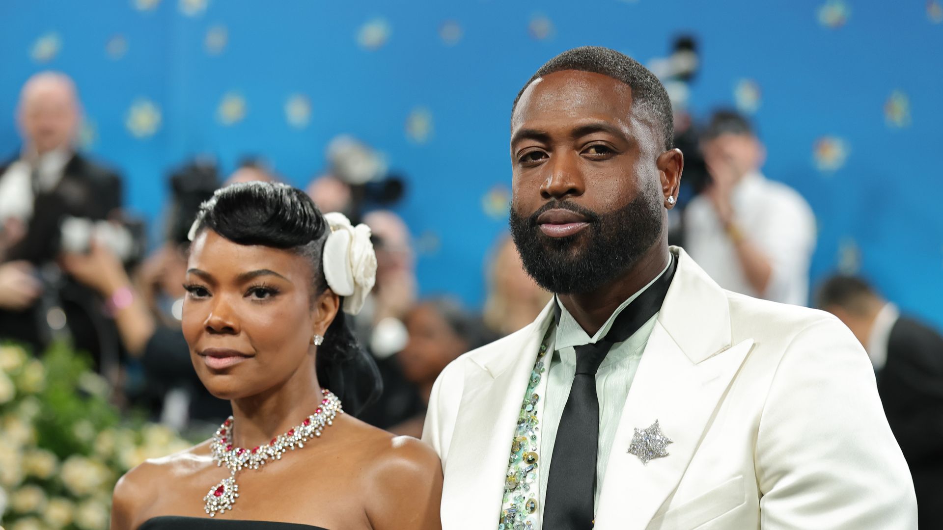 NEW YORK, NEW YORK - MAY 05: (L-R) Gabrielle Union and Dwyane Wade attend the 2025 Met Gala Celebrating "Superfine: Tailoring Black Style" at Metropolitan Museum of Art on May 05, 2025 in New York City.  (Photo by Dia Dipasupil/Getty Images)