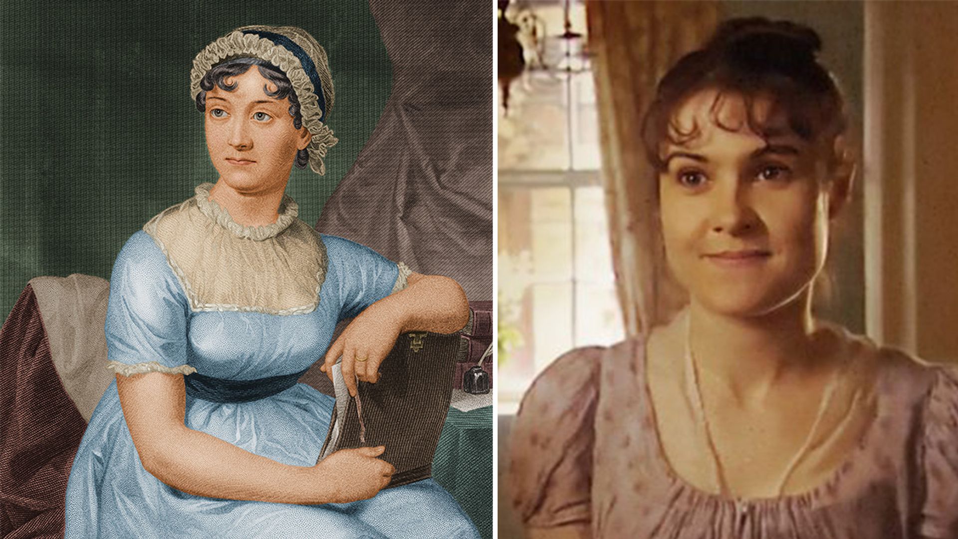 Jane Austen, and still from The Real Jane Austen