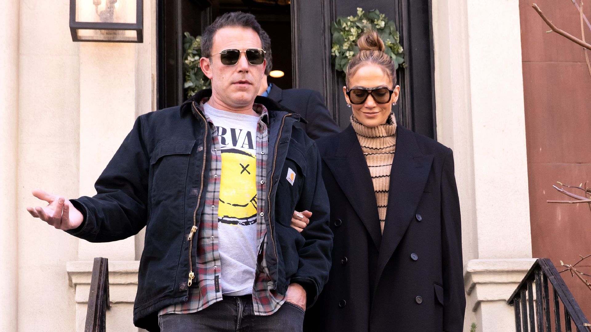  Ben Affleck and Jennifer Lopez are seen out and about on March 30, 2024 in New York, New York.