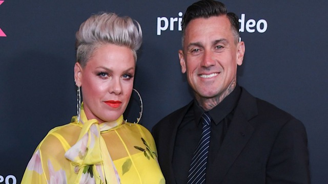 P!nk and Carey Hart attend the P!NK: ALL I KNOW SO FAR Los Angeles Premiere at Hollywood Bowl on May 17, 2021 in Los Angeles, California