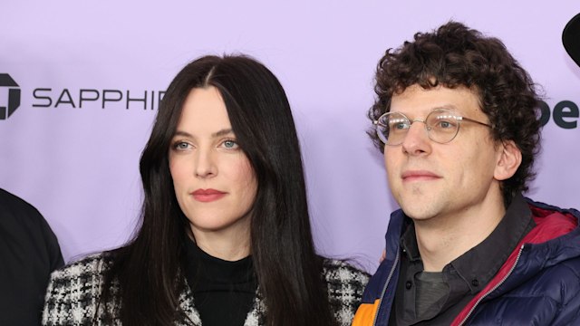 Riley Keough and Jesse Eisenberg attend the "Sasquatch Sunset" Premiere during the 2024 Sundance Film Festival at Eccles Center Theatre on January 19, 2024 in Park City, Utah