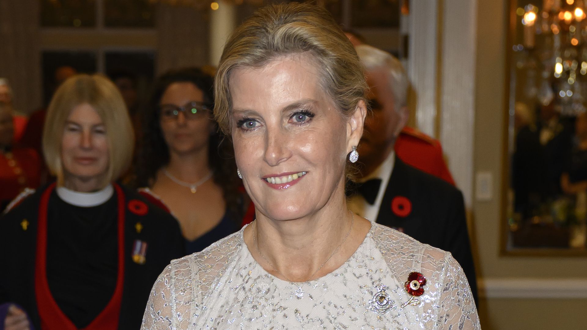 Sophie, Duchess of Edinburgh in Canada wearing a glittering Erdem dress