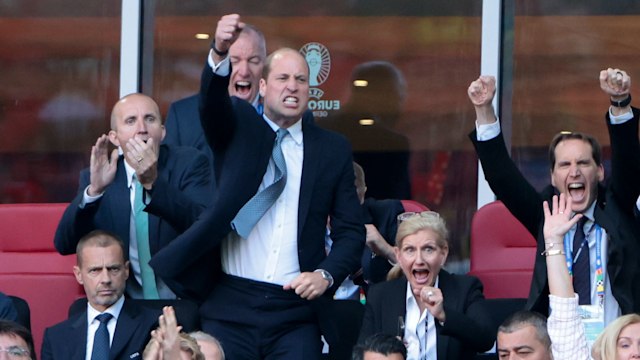 Prince William reacts during England's goal