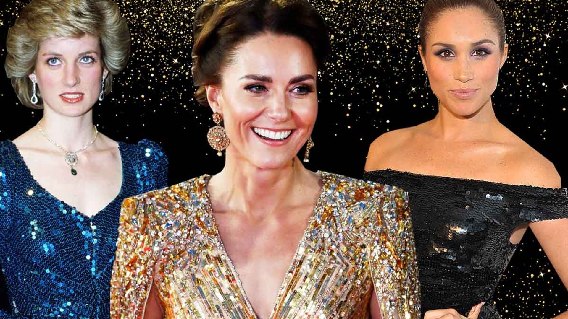 Royal ladies rocking festive sequins! Princess Kate, Meghan Markle and more in their glittering outfits