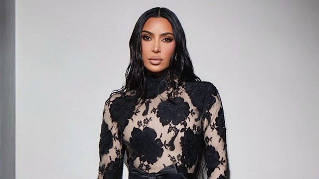 kim kardashian wears balenciaga bow dress