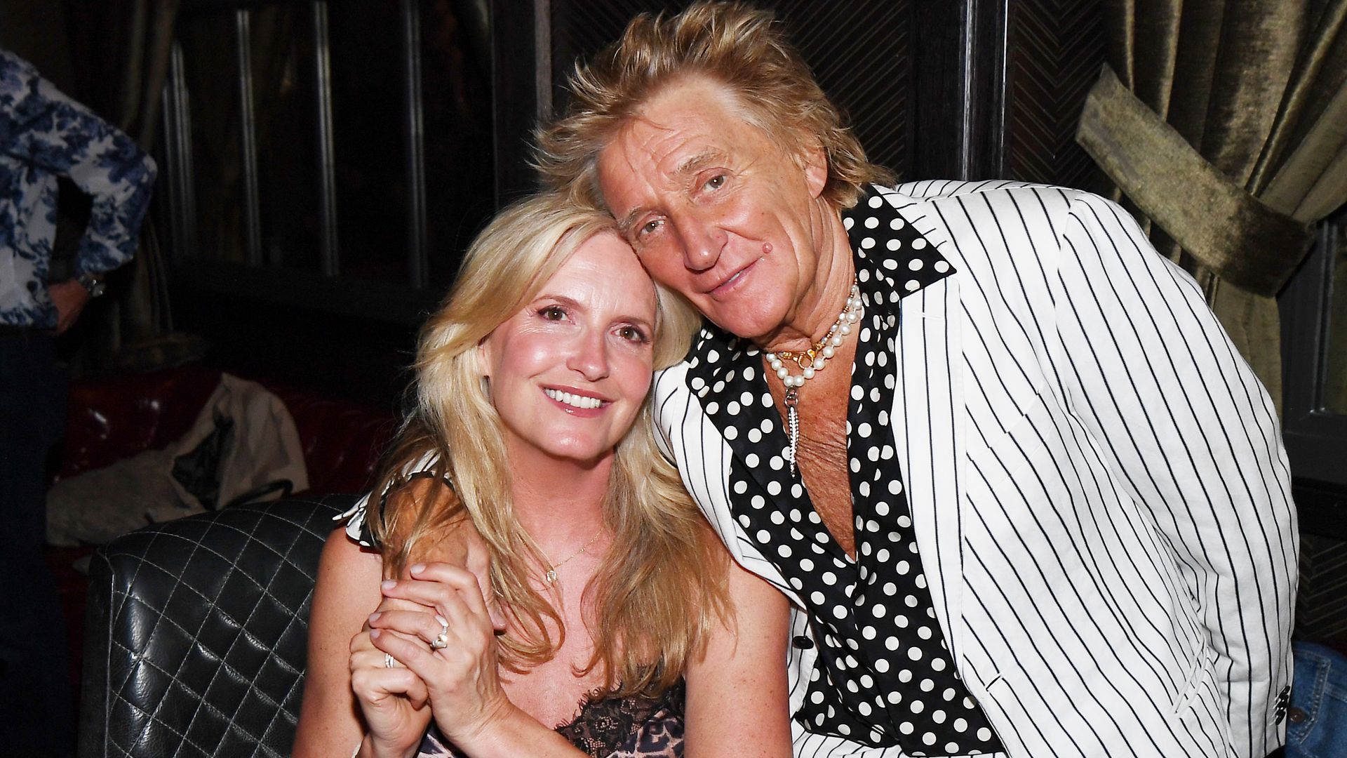 Penny Lancaster rocks lace and leopard print to reunite with Rod Stewart’s rarely-seen children