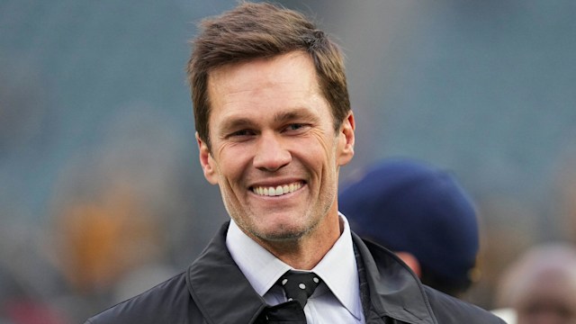 Tom Brady reacts prior to the game between the Pittsburgh Steelers and Philadelphia Eagles at Lincoln Financial Field 