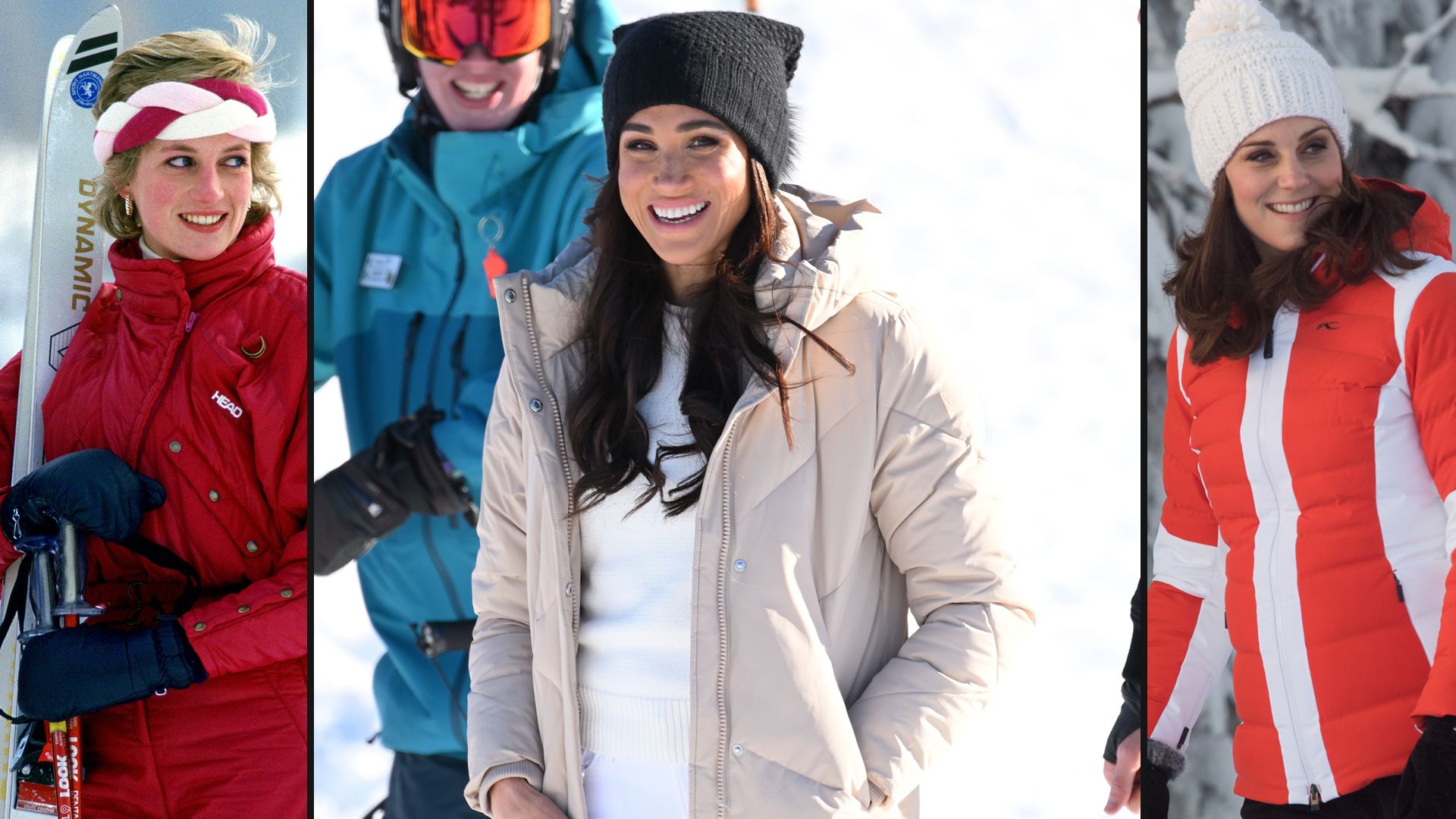 Royals in figure-hugging skiwear: Princess Kate, Meghan Markle