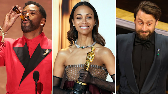 Composite image of Colman Domingo Zoe Saldana, and Kieran Cukin