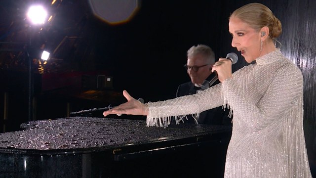 Celine Dion performs at Olympics