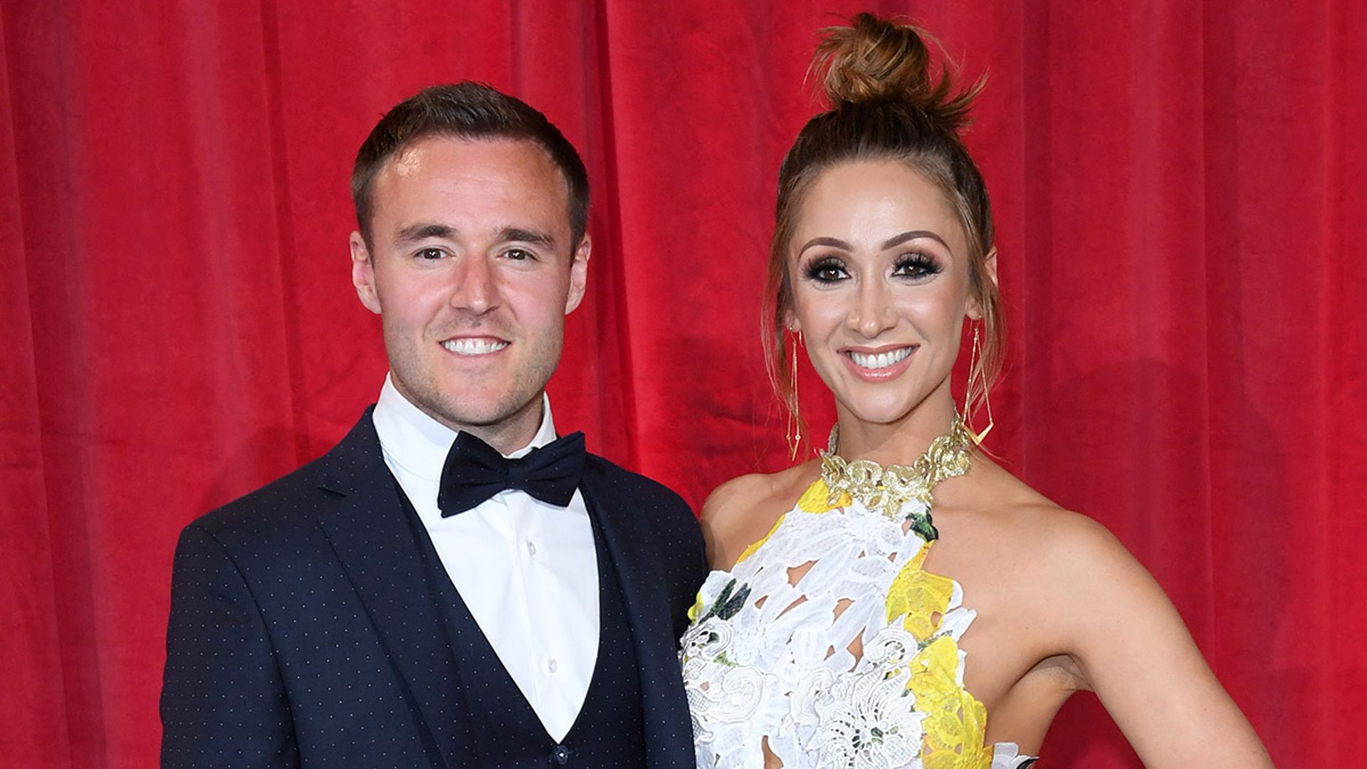 lucy jo hudson and alan halsall on red carpet